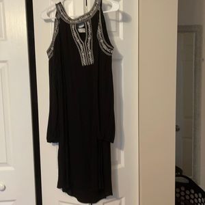 NWT black cold shoulder bohemian dress